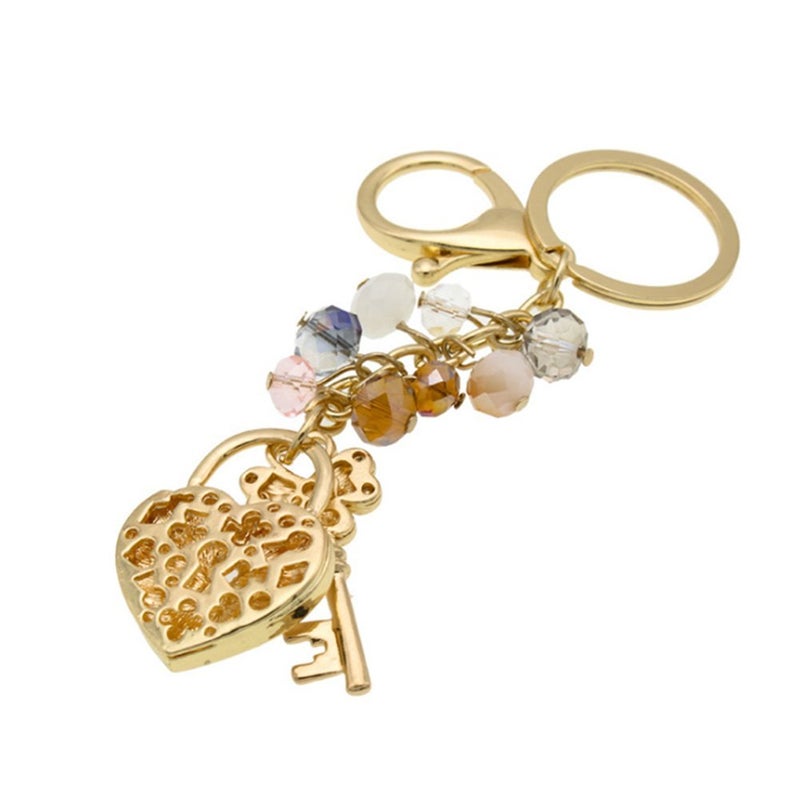 Vedory Fashion Lady's Keychain Heart Crystal Rhinestone Key Chain Key Ring Charm Purse Pendant Handbag Bag Decoration Holiday Christmas Gift For Girls (Love keychain) - Image 2